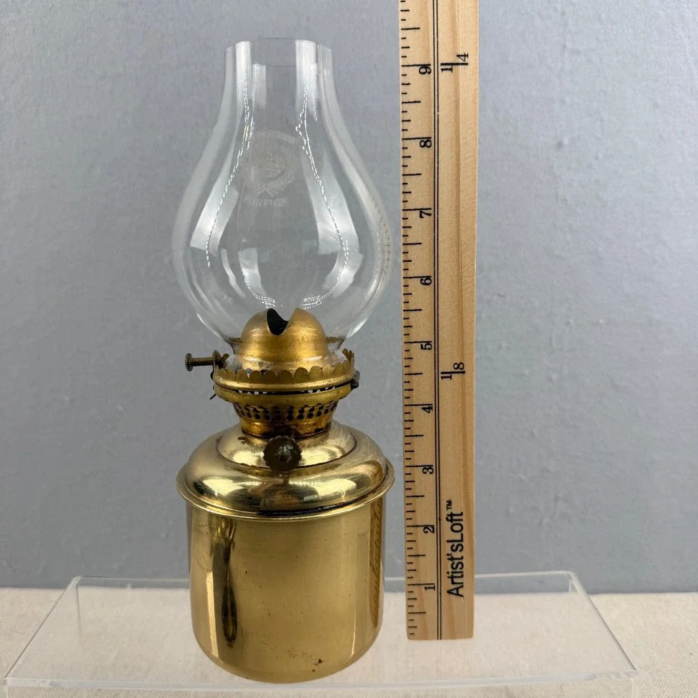Vintage DHR Den Haan Rotterdam Brass Gimbaled Nautical Oil Lamp Made in Holland